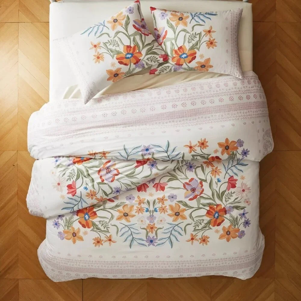 new 2-pc IVORY Wild Sage Julianna Floral Reversible Twin /Twin XL Comforter Set
